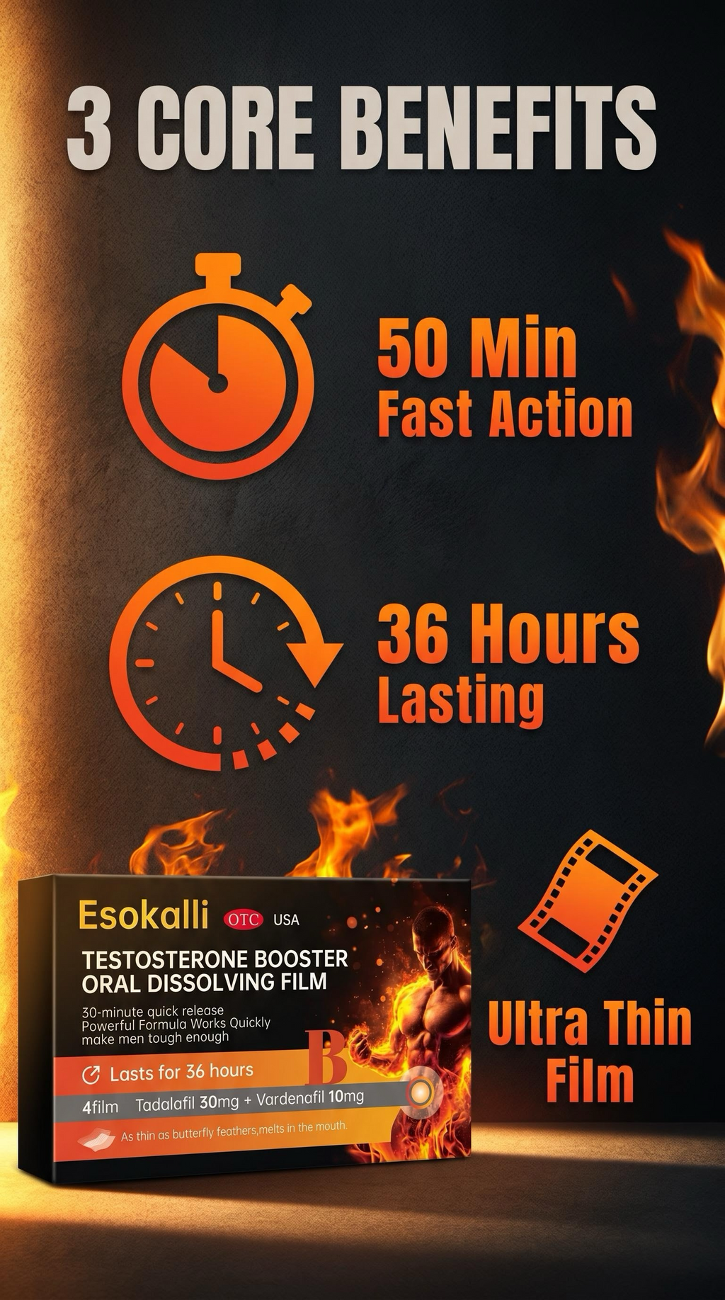 Esokalli TESTOSTERONE BOOSTER ORAL DISSOLVING FILM